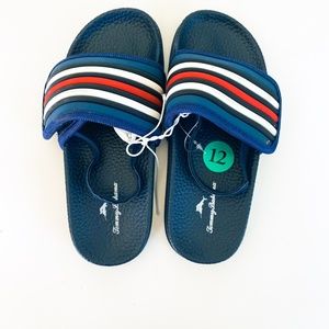 NEW Tommy Bahama Blue Striped Rubber Water Sandals Slides Boys Size 12